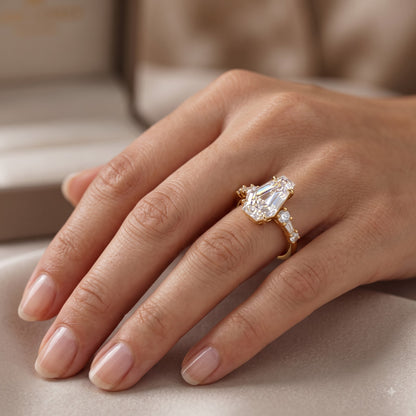 2ct Lab-Grown Coffin Diamond Ring for Unique Brides