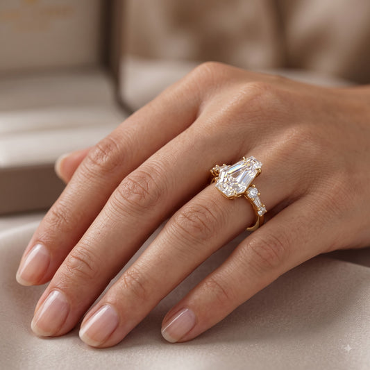 2ct Lab-Grown Coffin Diamond Ring for Unique Brides