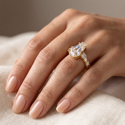 2ct Lab-Grown Coffin Diamond Ring for Unique Brides