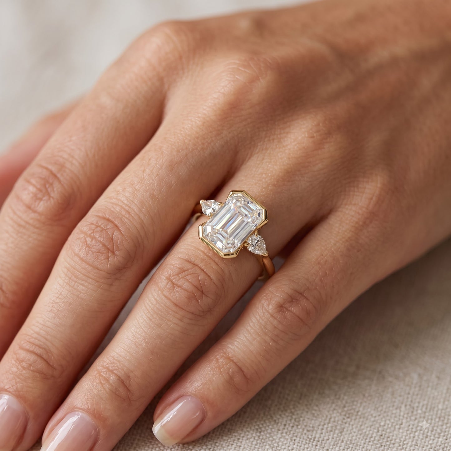 2 CT Emerald Cut Lab-Grown Engagement Ring