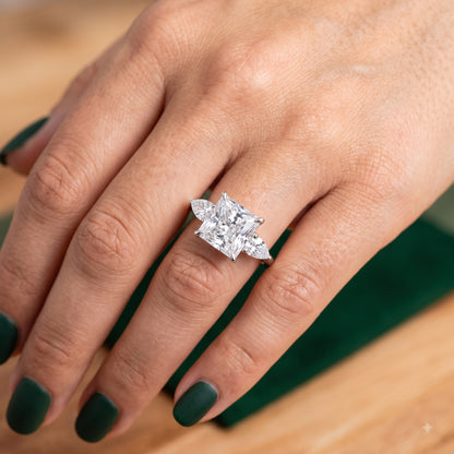 2.35 ct Princess Cut Lab-Grown Diamond Three-Stone Ring