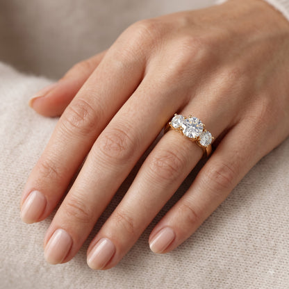 2.0 Ctw Round Cut Lab-grown Three-Stone Engagement Ring Solid 14k White Gold