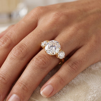 2.00ct Rose Cut Natural Three Stone Diamond Engagement Ring