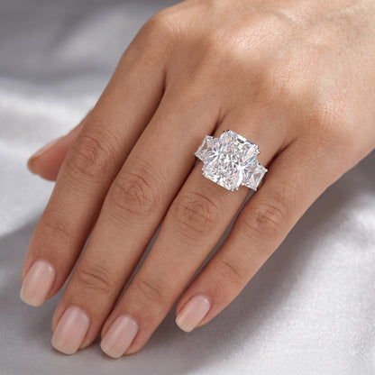 2.0CT Radiant Cut Three Stone Lab-Grown Engagement Ring