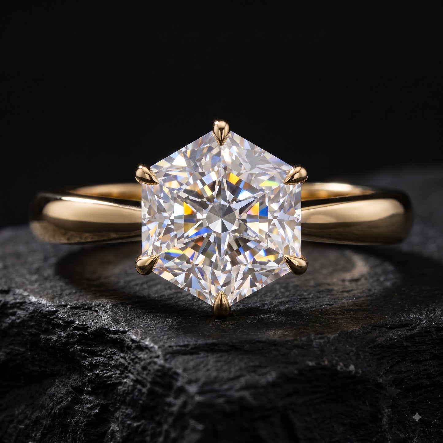 hexagon diamond engagement rings​

