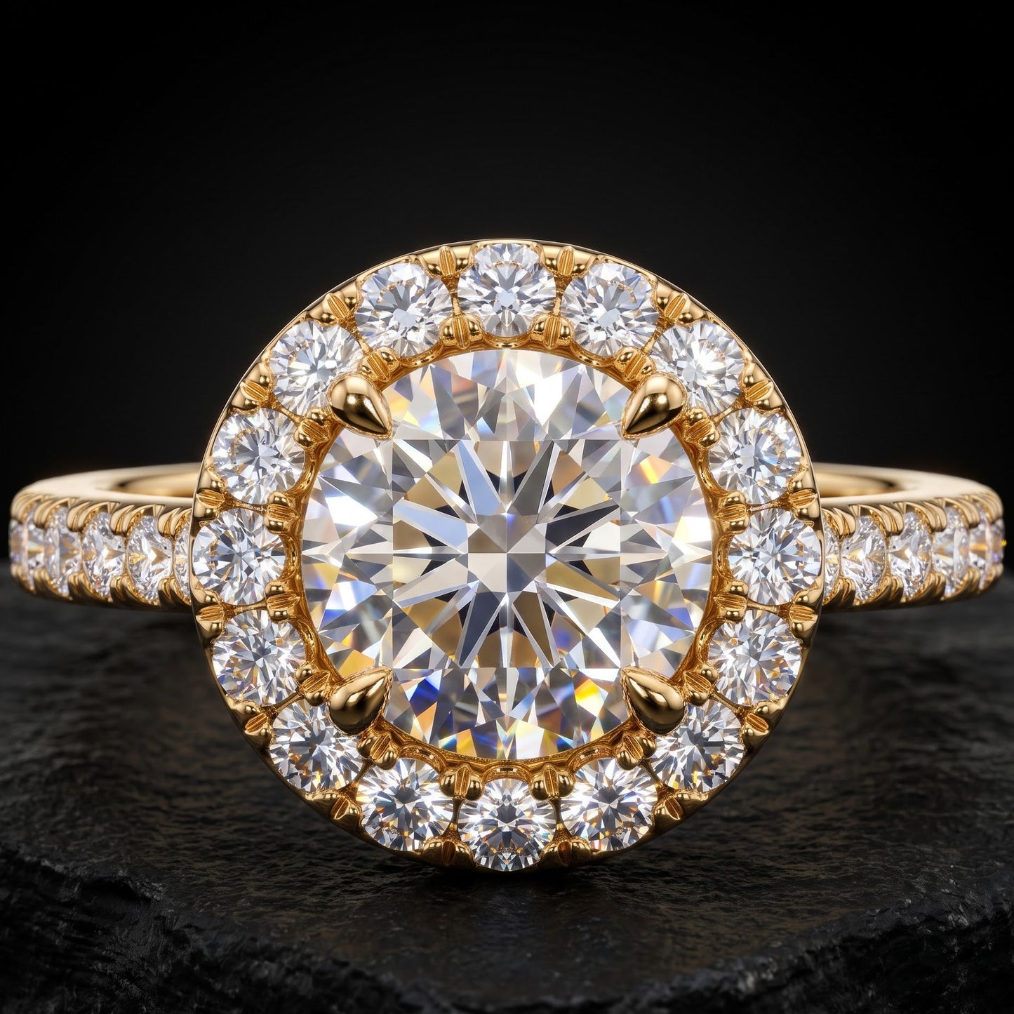 round halo engagement ring​


