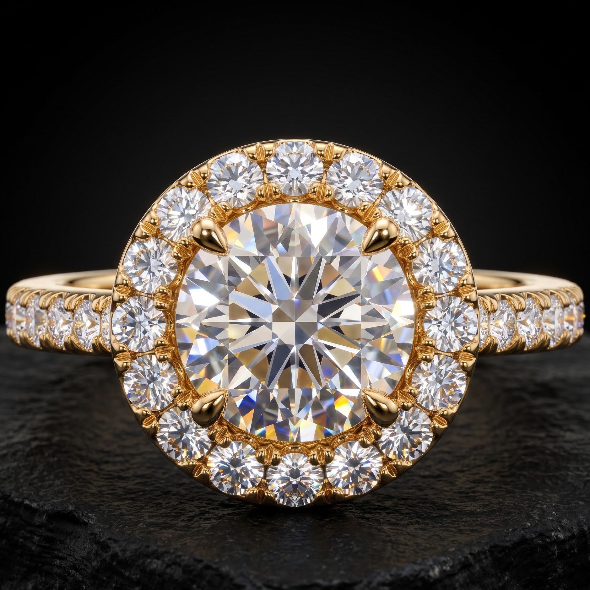 round halo engagement ring​

