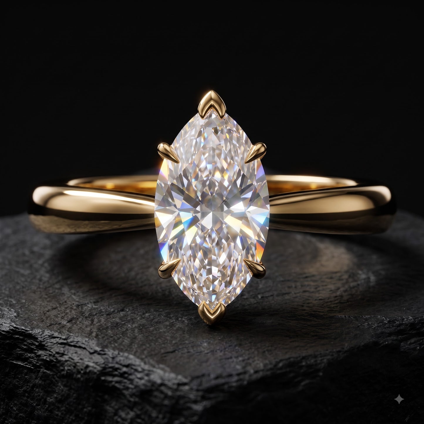 1.00CT Marquise Cut Lab Grown Diamond Engagement Ring