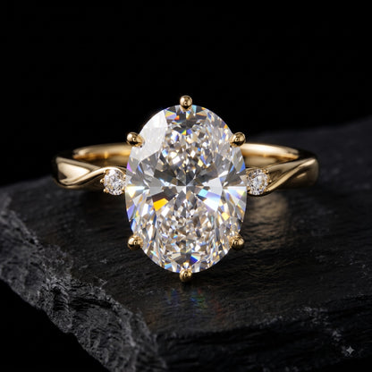 1.00ct Oval Cut Lab Grown Diamond Solitaire Elegant Engagement Ring