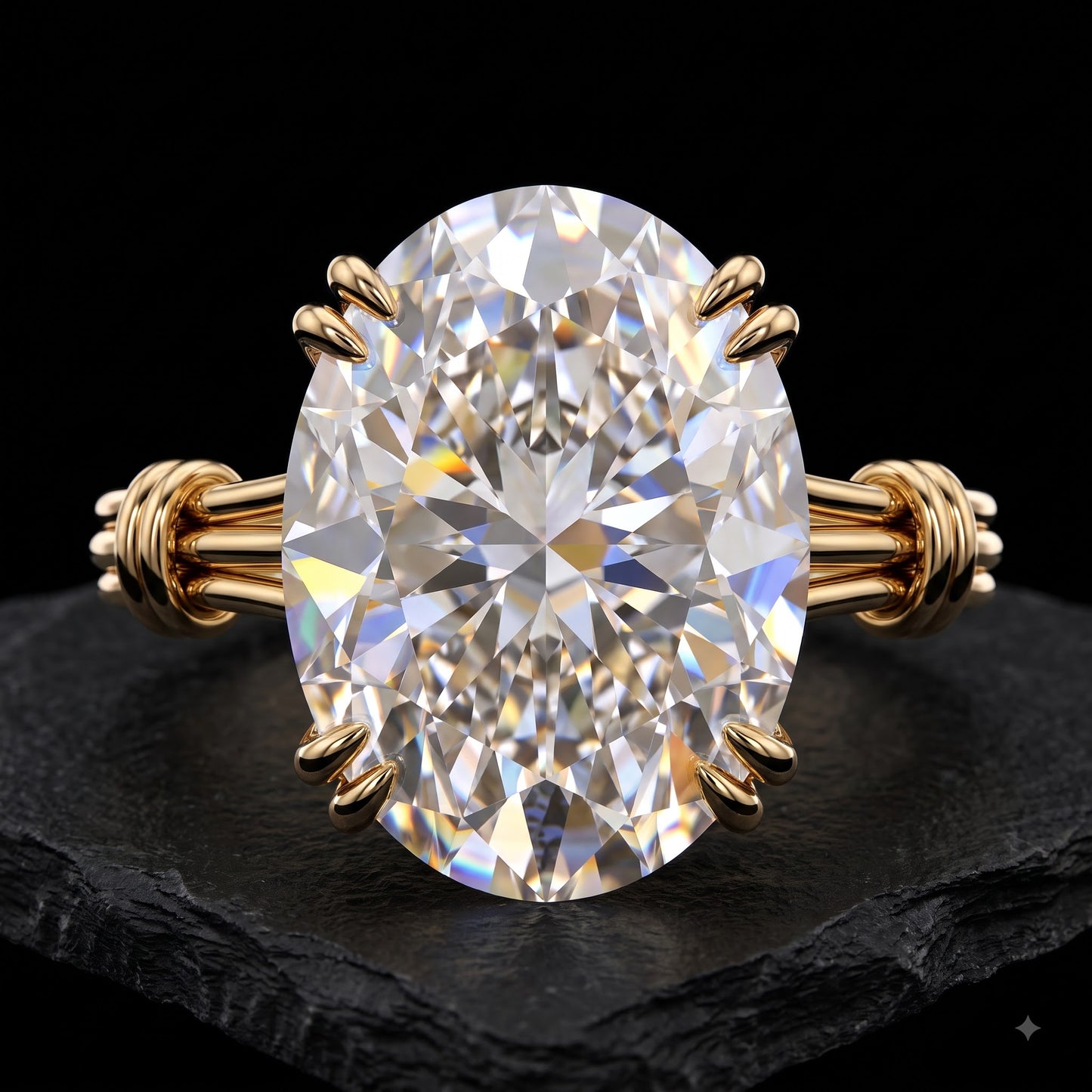 1.00CT Oval Cut Lab Grown Diamond Solitaire Classic Engagement Ring