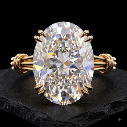 1.00CT Oval Cut Lab Grown Diamond Solitaire Classic Engagement Ring
