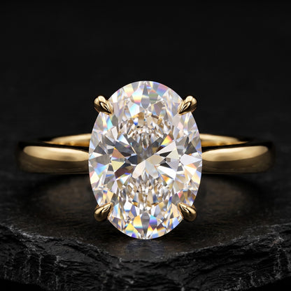 lab grown oval solitaire engagement ring