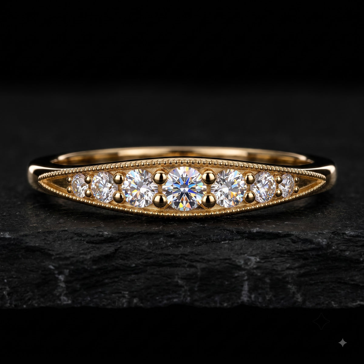 0.200 ct Vintage Inspired Lab Grown Diamond Wedding Band