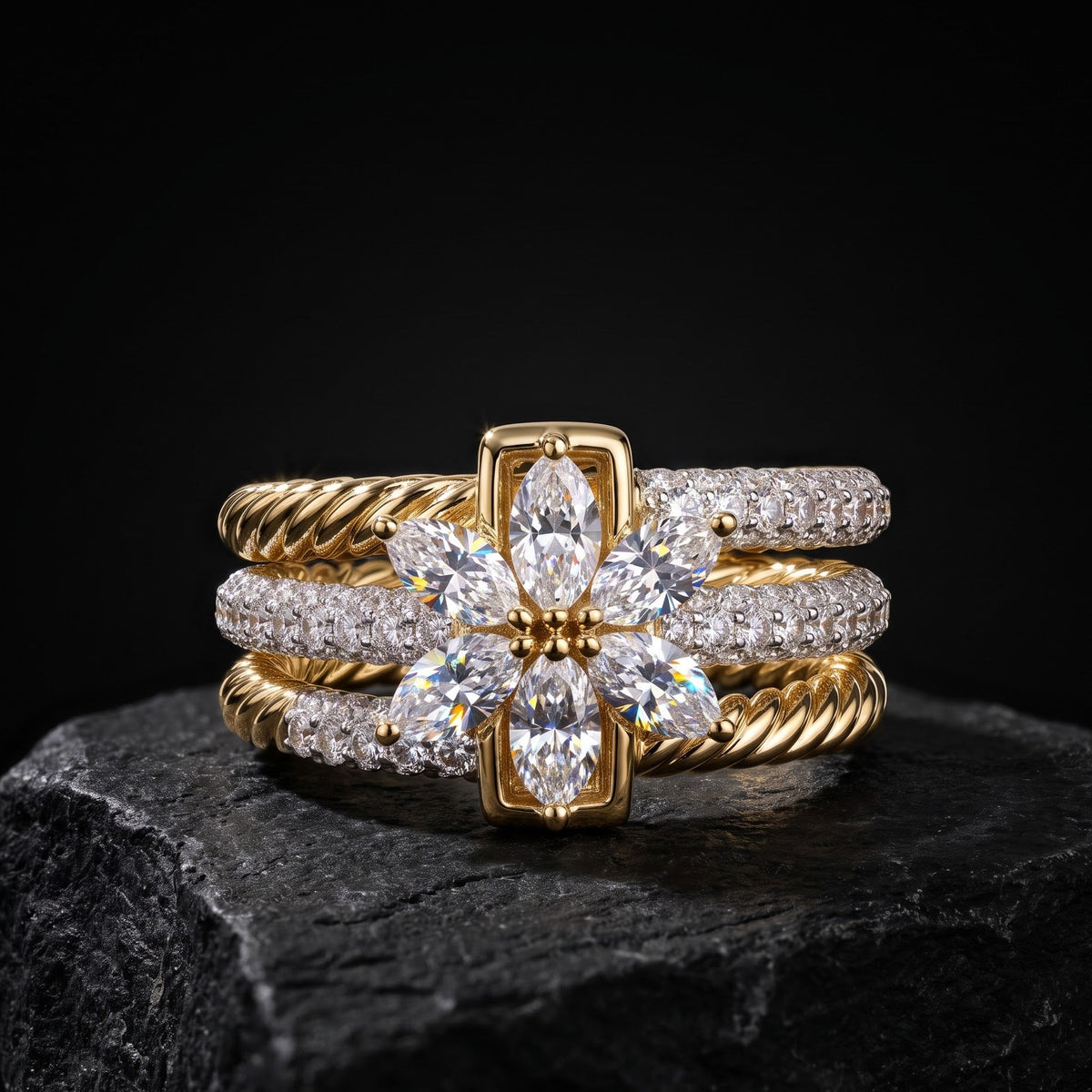 marquise cluster wedding band​

