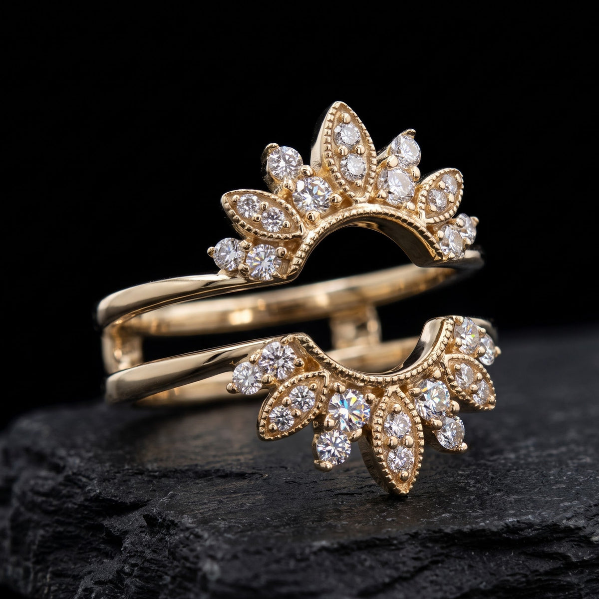 delicate floral diamond ring for women