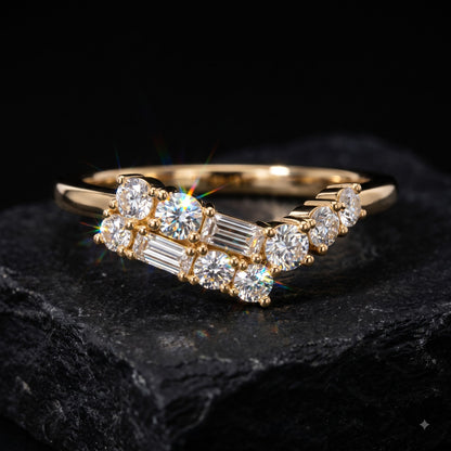 0.300 ct Baguette & Round Cut Lab Grown Diamond Wedding Band