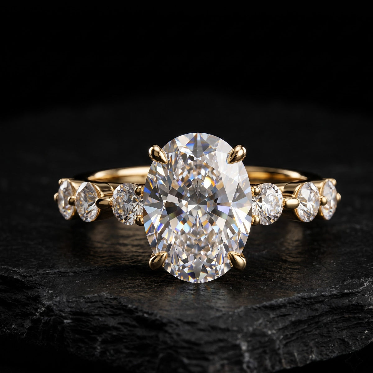 oval cut lab grown diamond ring