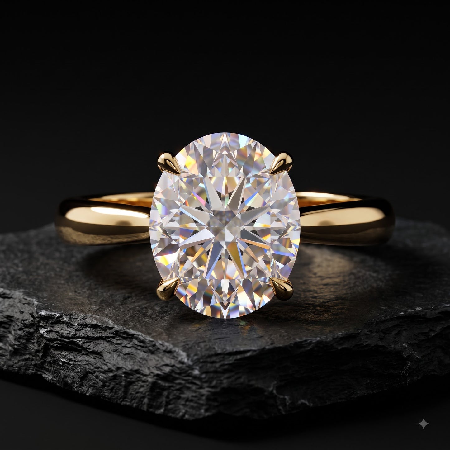 1.00CT Oval Cut Lab Grown Diamond Solitaire Engagement Ring