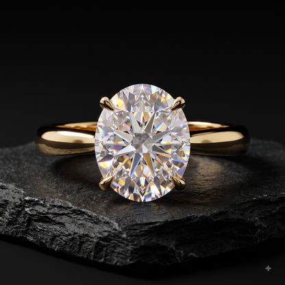 1.00CT Oval Cut Lab Grown Diamond Solitaire Engagement Ring