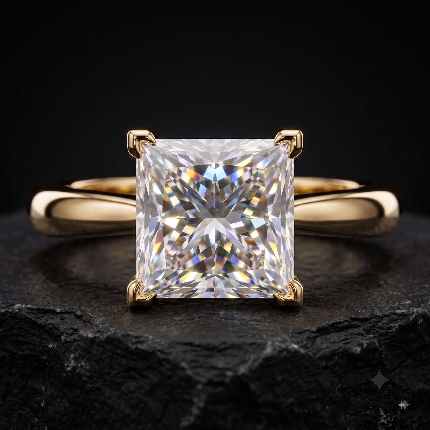 1.00CT Princess Cut Lab Grown Diamond Engagement Ring