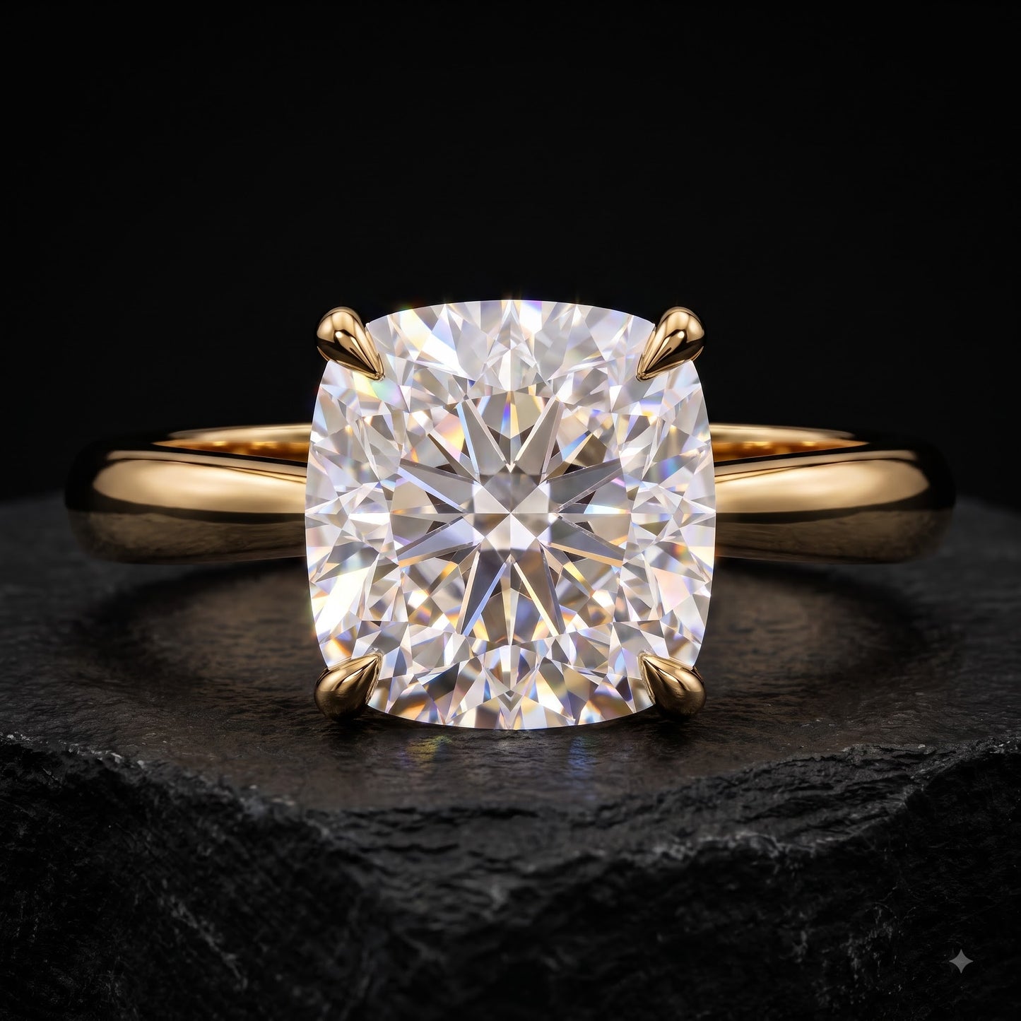 1.00CT Cushion Cut Lab Grown Diamond Engagement Ring