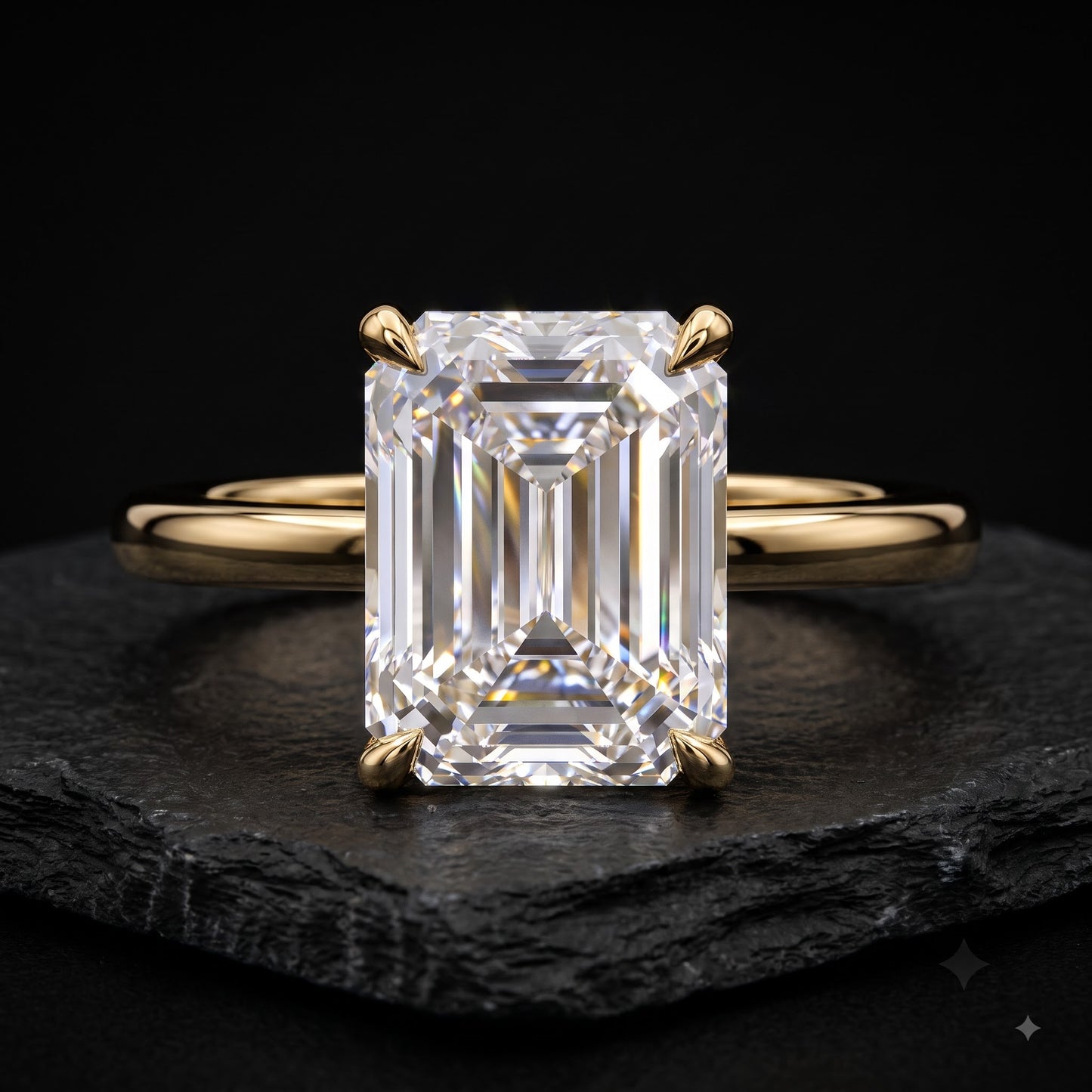 gold emerald engagement ring​

