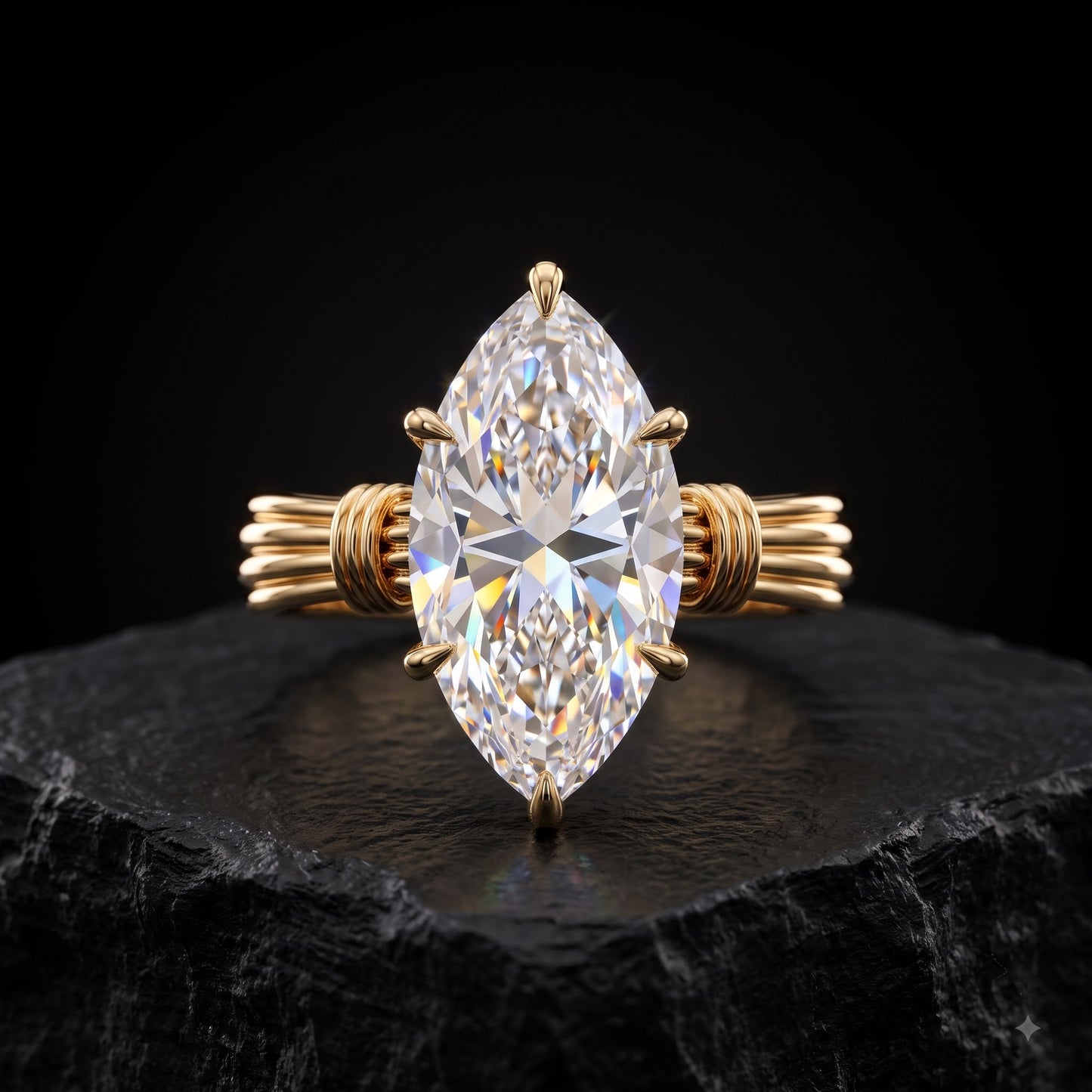 1.00ct Elegant Marquise Cut Lab Grown Diamond Engagement Ring