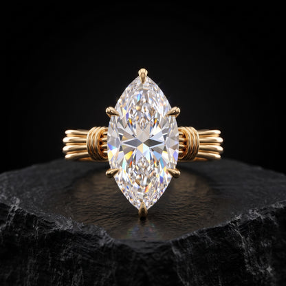 1.00ct Elegant Marquise Cut Lab Grown Diamond Engagement Ring