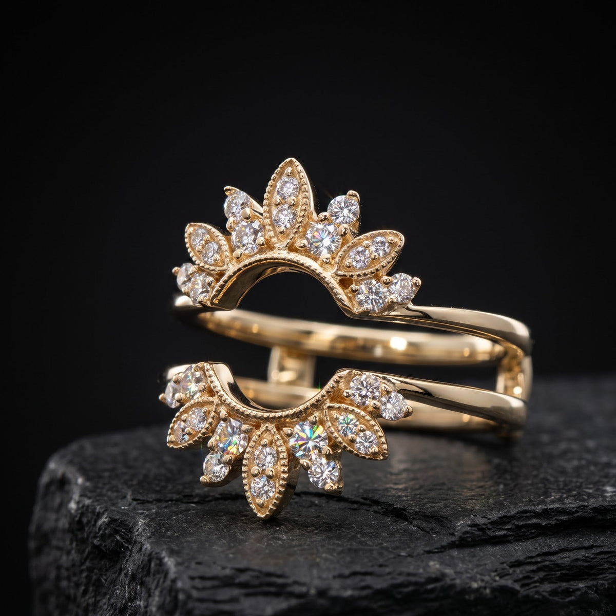lab grown diamond flower ring for women
