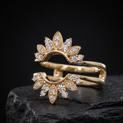 lab grown diamond flower ring for women