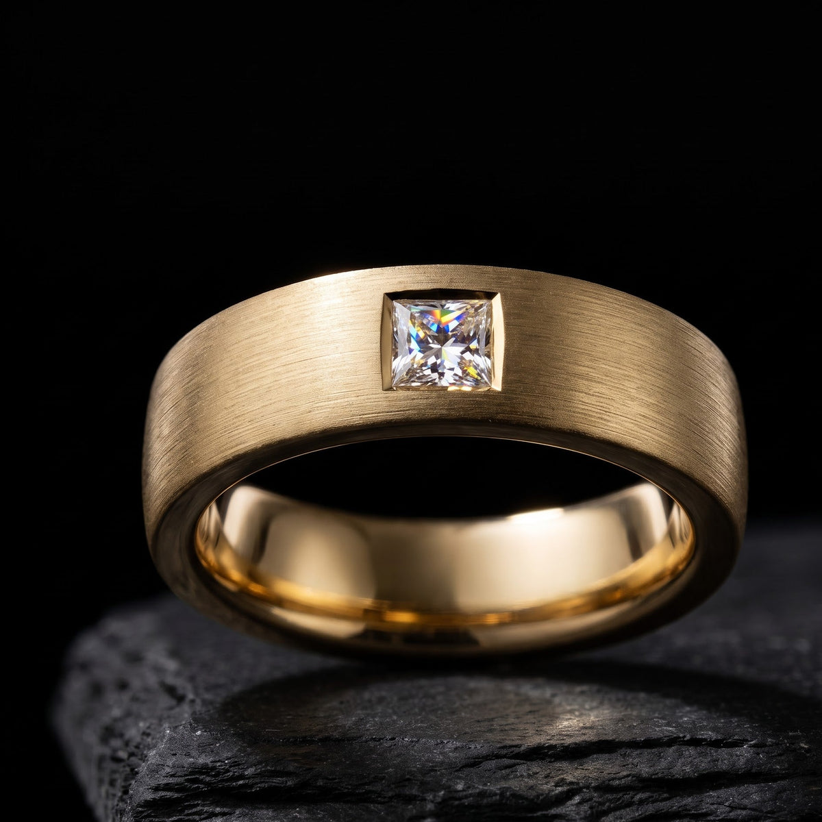wide lab grown diamond wedding band