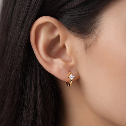 0.12 ct princess cut lab grown diamond earrings