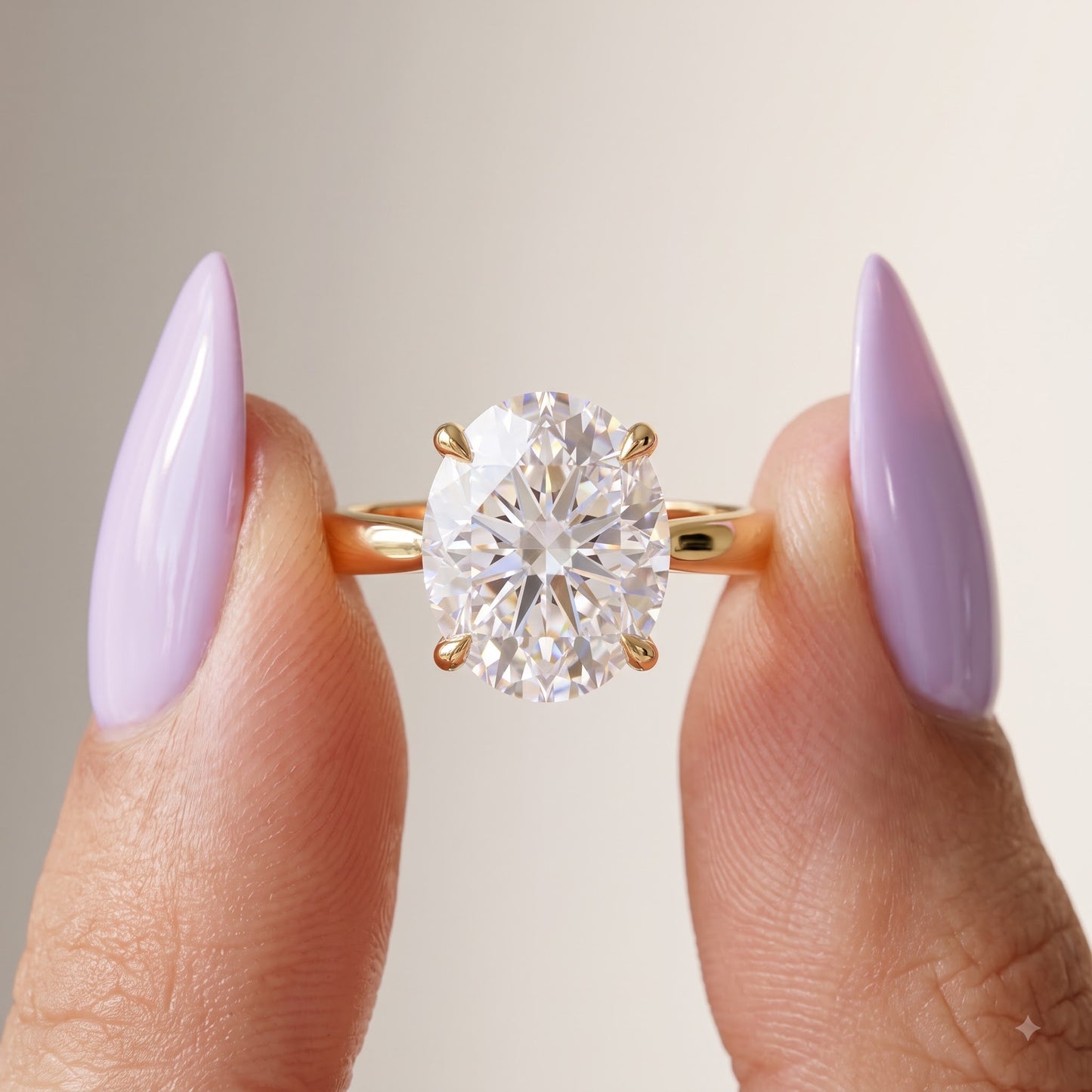 1.00CT Oval Cut Lab Grown Diamond Solitaire Engagement Ring