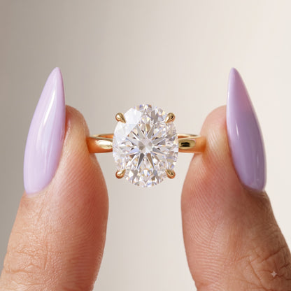 1.00CT Oval Cut Lab Grown Diamond Solitaire Engagement Ring