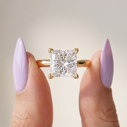 1.00CT Princess Cut Lab Grown Diamond Engagement Ring