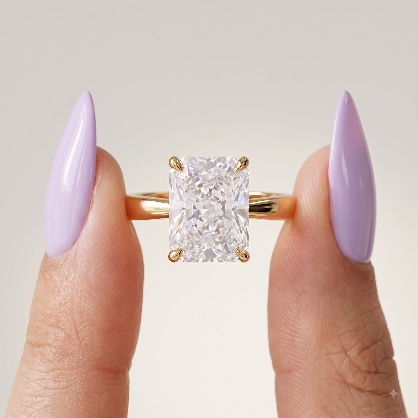 1.00CT Radiant Cut Lab Grown Diamond Engagement Ring