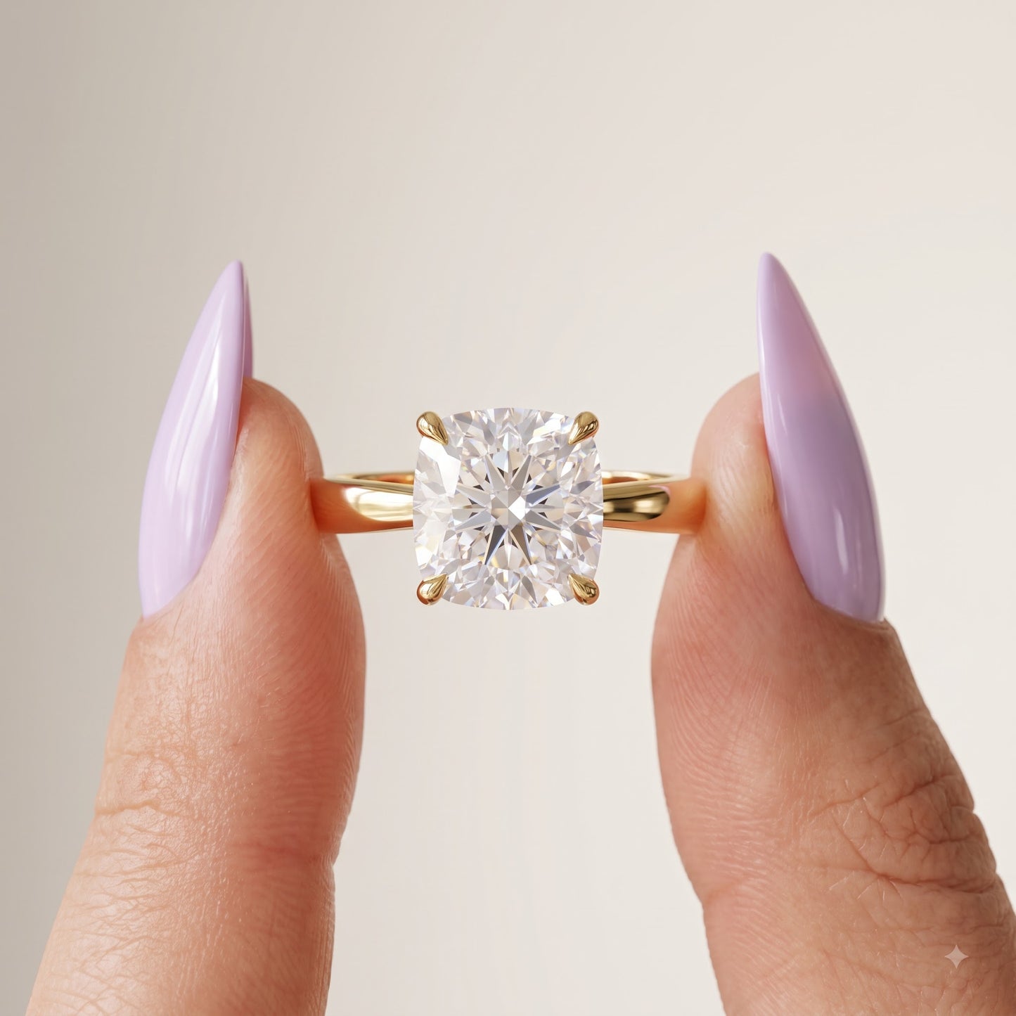 1.00CT Cushion Cut Lab Grown Diamond Engagement Ring