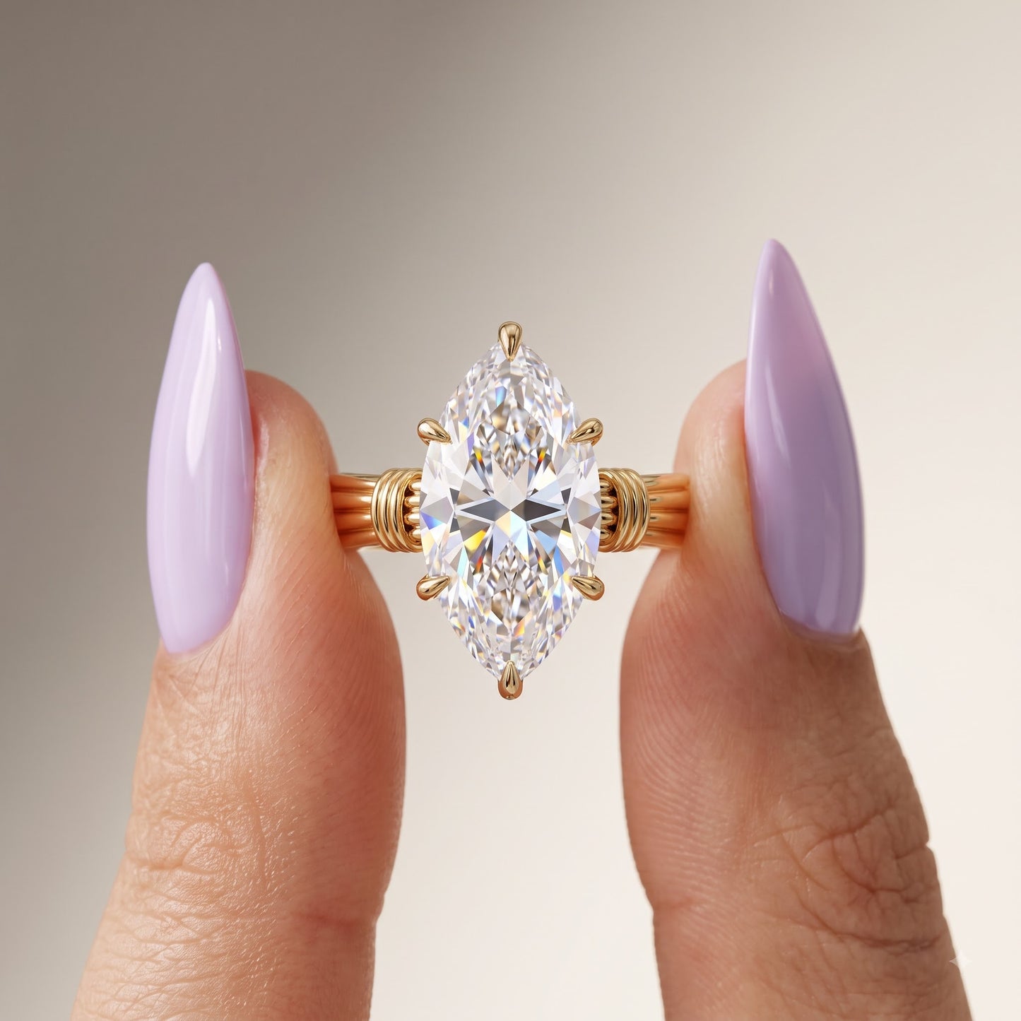 1.00ct Elegant Marquise Cut Lab Grown Diamond Engagement Ring