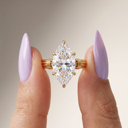 1.00ct Elegant Marquise Cut Lab Grown Diamond Engagement Ring