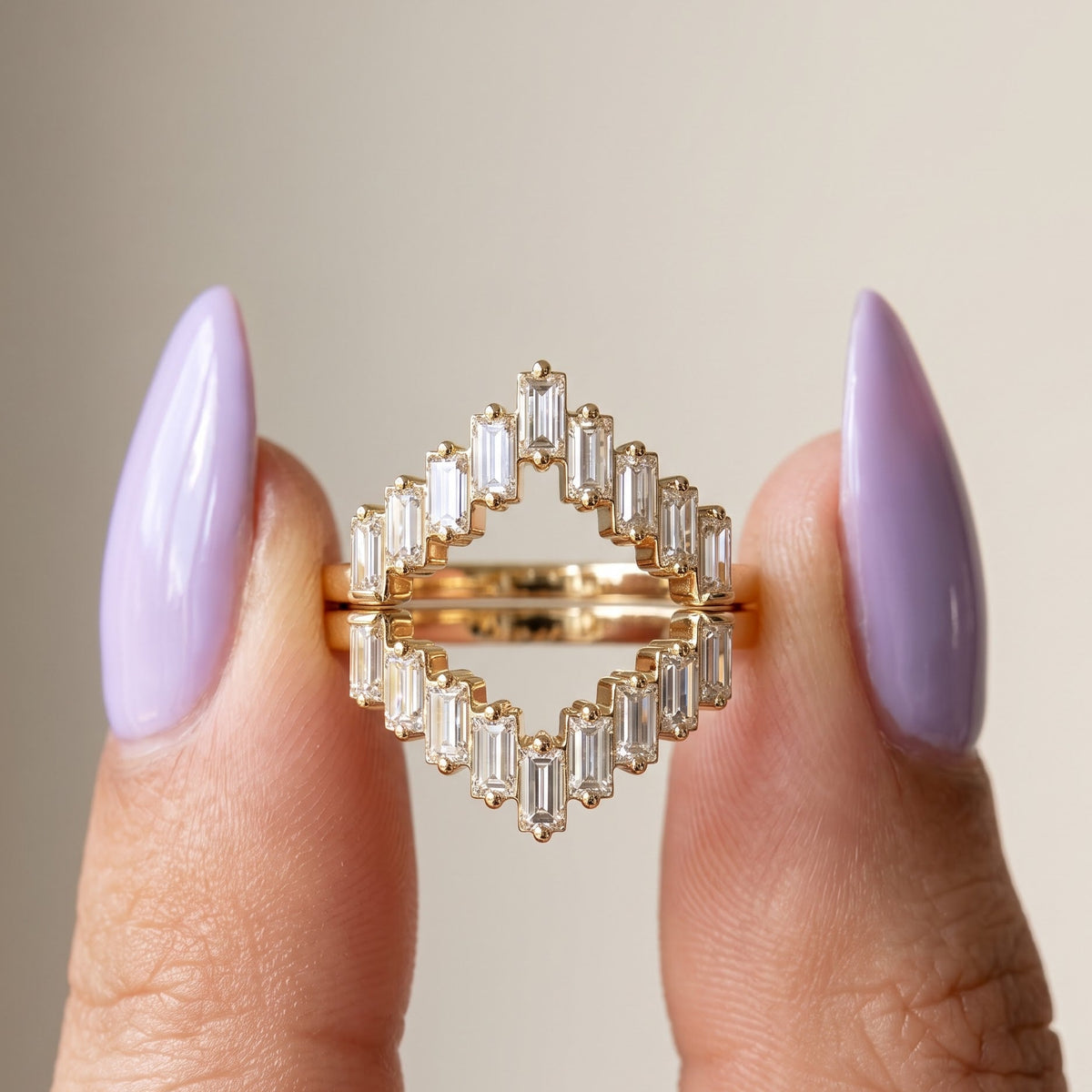 baguette cut lab grown diamond ring
