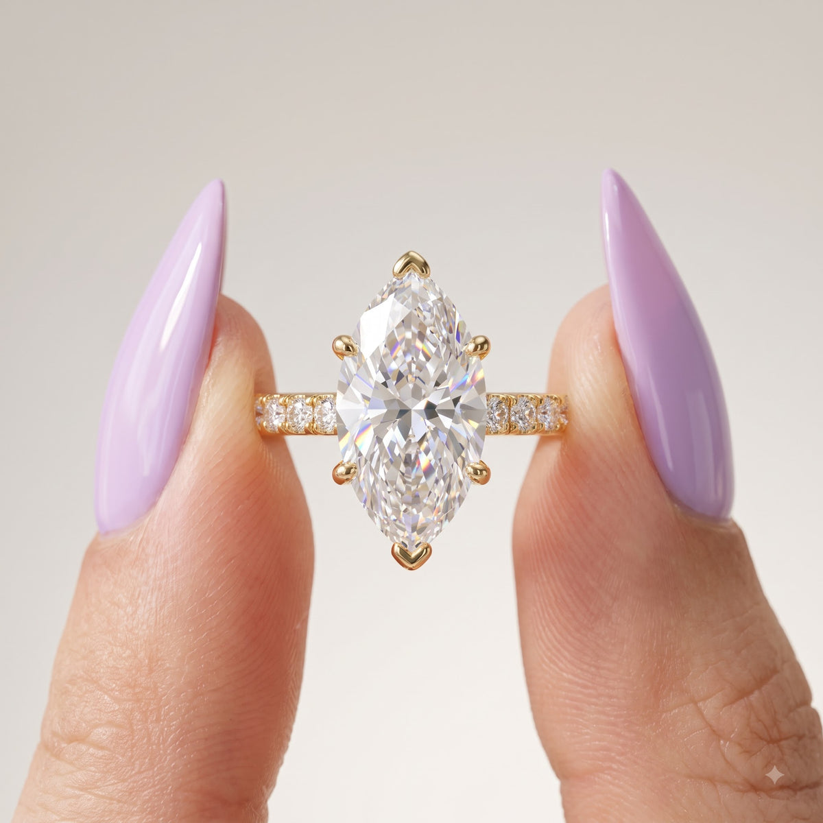 1.00ct Marquise Cut Lab Grown Diamond Unique Engagement Ring