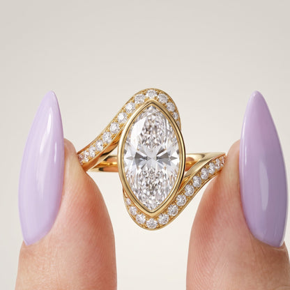 marquise halo engagement ring​

