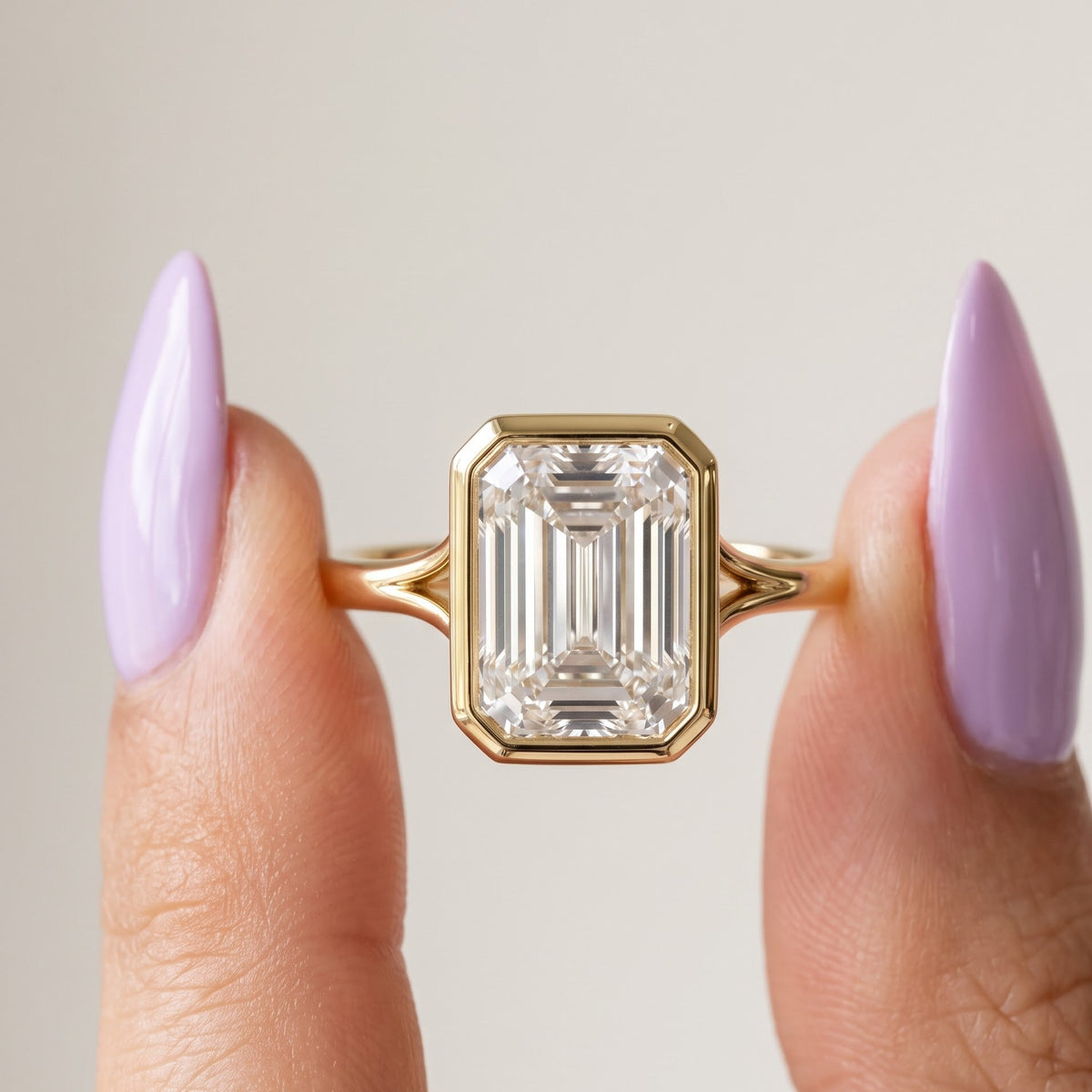 emerald cut real diamond ring​

