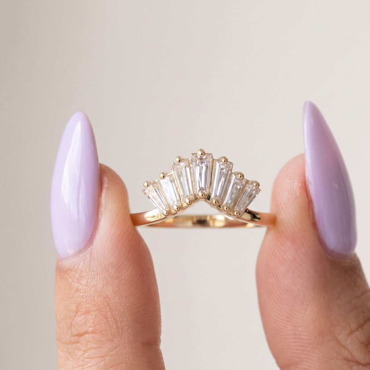 wedding band with baguettes​

