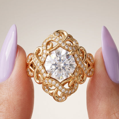 vintage lab grown diamond ring