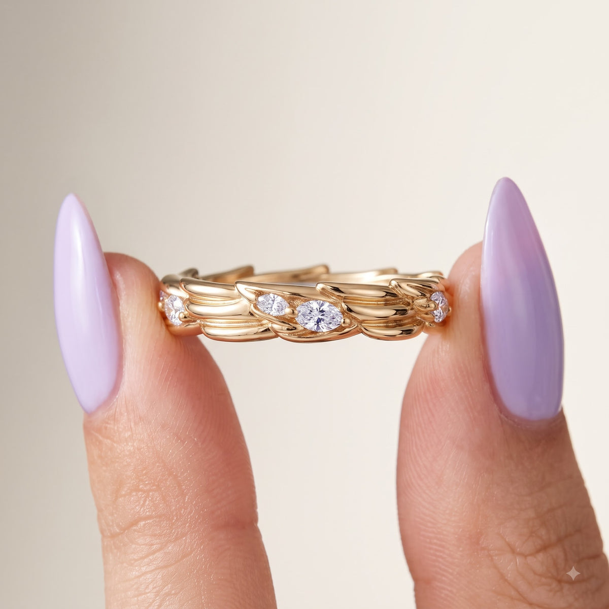 0.750 ct  Marquise Cut Lab Grown Diamond Unique Wedding Band