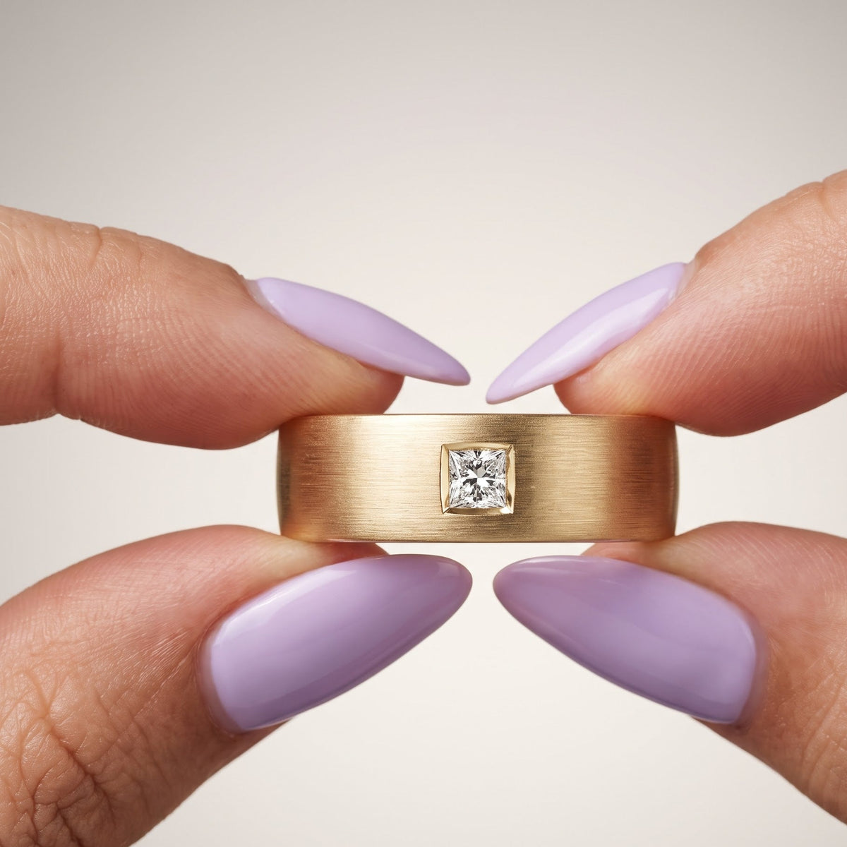 0.300 ct princess cut lab grown diamond wedding band