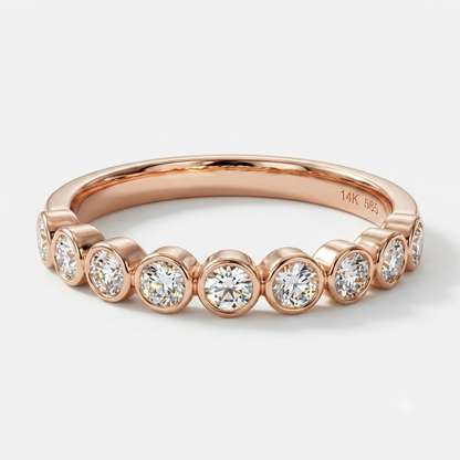 0.320 ct Diamond Half Eternity Ring - Bezel Set Lab Diamond Band
