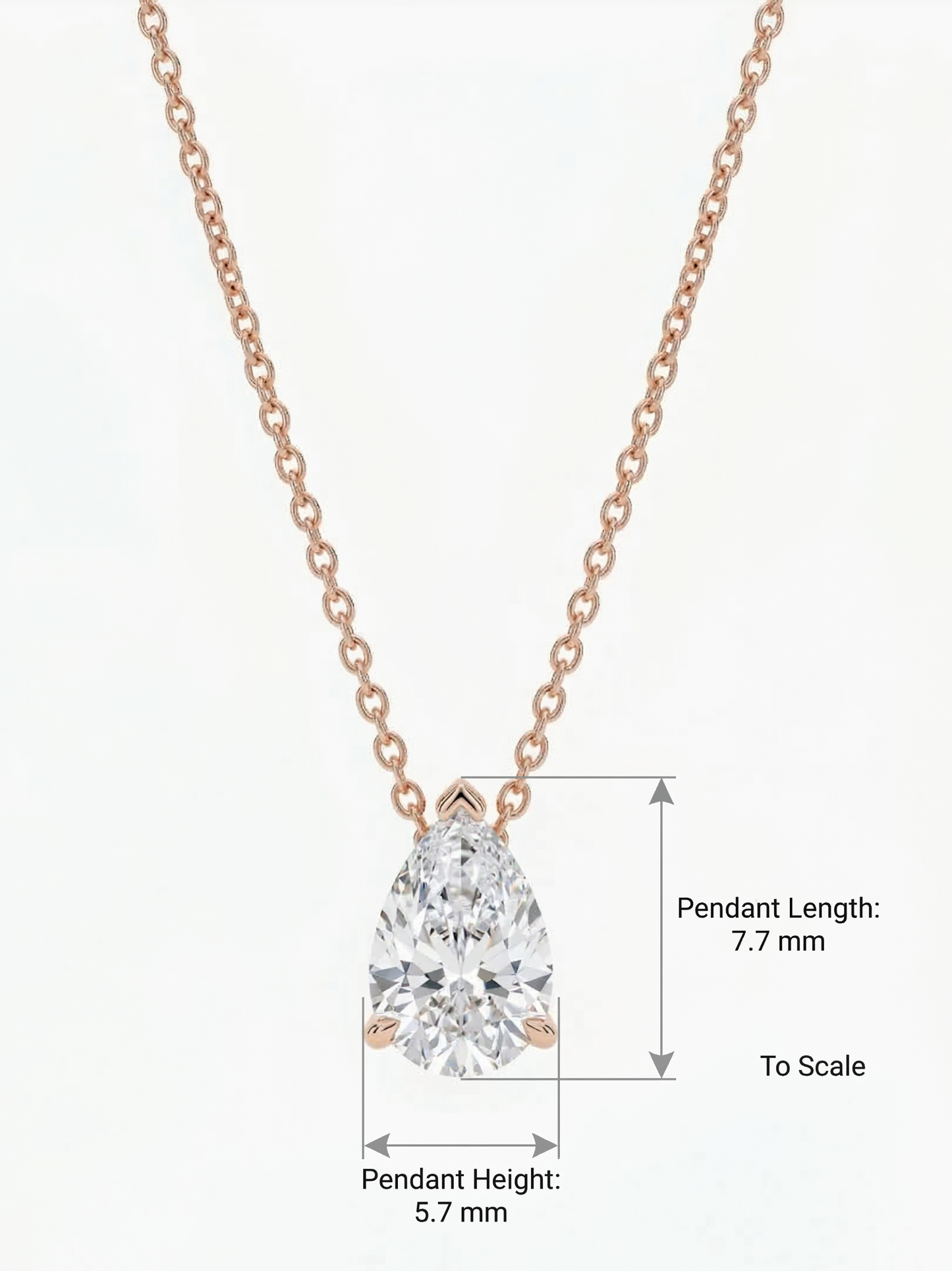 1.50ct Pear Cut Lab Grown Diamond Pendant Necklace