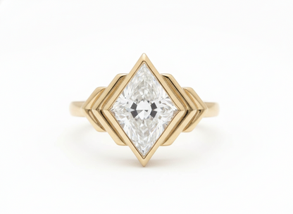 3 Ct Kite Lab Diamond Bezel Ring – Geometric & Unique